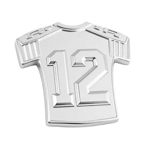 Chrome football number badge