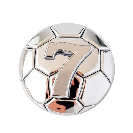 Chrome soccer number badge
